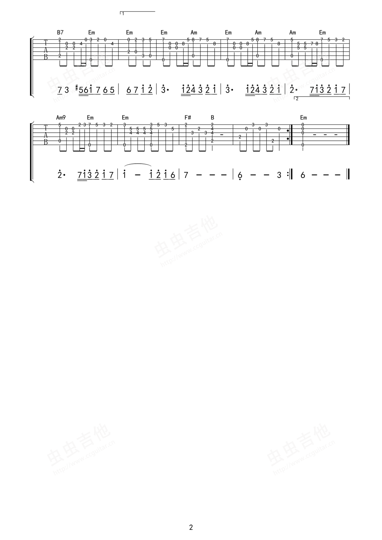 秋日私语-C调简单版五线谱预览1-钢琴谱文件（五线谱、双手简谱、数字谱、Midi、PDF）免费下载